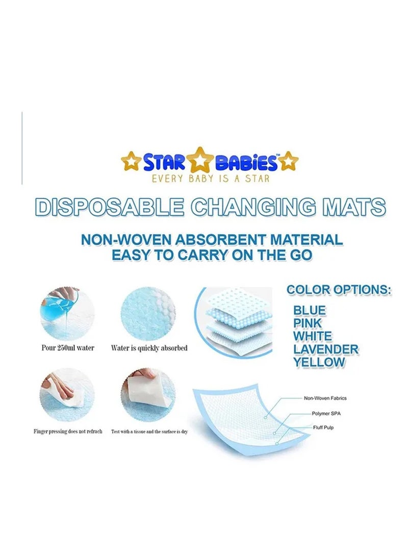 A to Z - Disposable Changing Mat size (45cm x 60cm) Large- Premium Quality for Baby Soft Ultra Absorbent Waterproof - Pack of 125 - Lavender