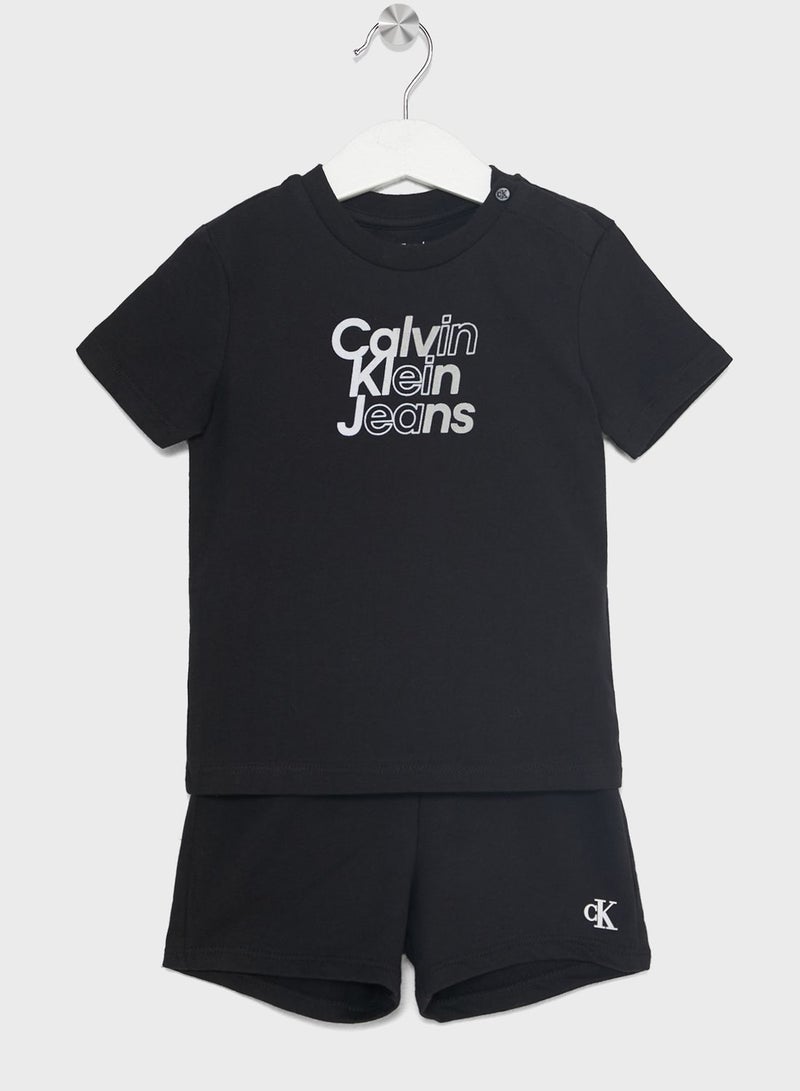Kids Gradient Logo T-Shirt & Shorts Set