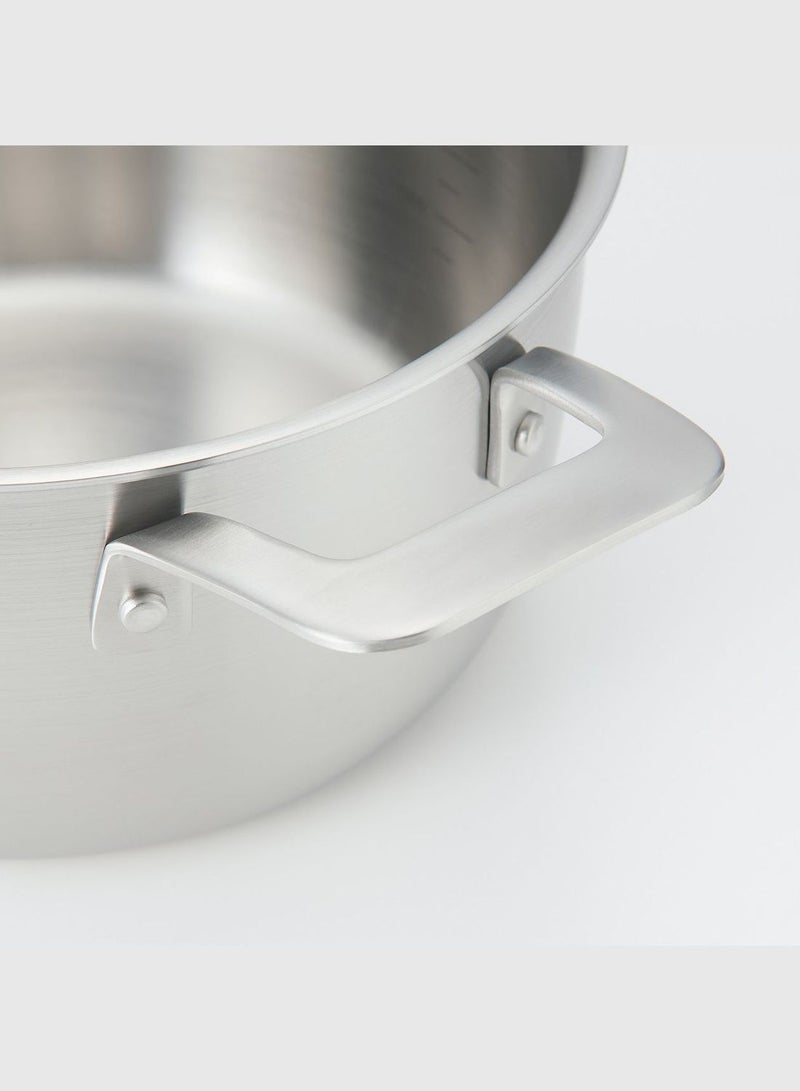 Stainless Aluminium 3-Layer Steel Two-Handed Pan, W 31.5 x 11 cm, 3.0 L, Silver
