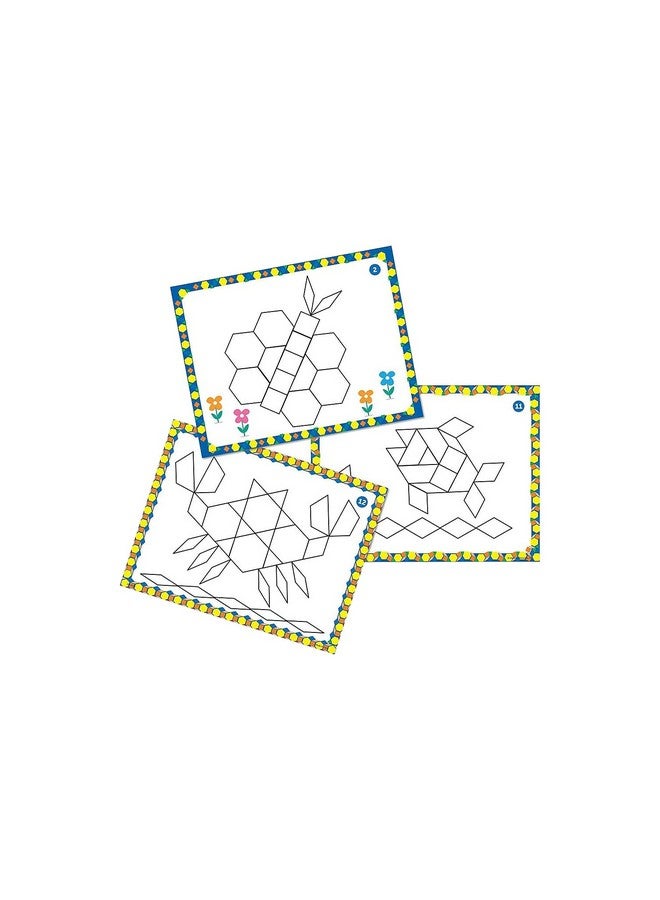 Pattern Block Design Cards Color Recognition Stem Toy Ages 4+