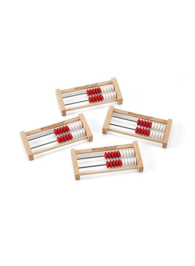 Mini 20 Bead Wooden Rekenrek Abacus For Kids Math Math Manipulatives Kindergarten Counting Rack For Kids Counters For Kids Math Educational Toys For Elementary Kids (Set Of 4)