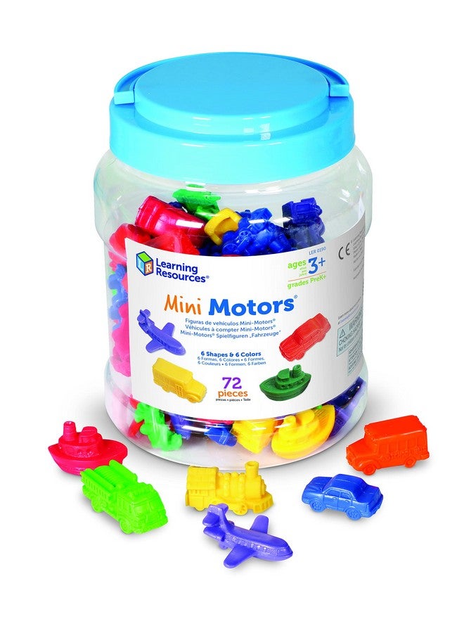 Mini Motors Counting And Sorting Fun Set 72 Pieces Ages 3+ Car Counters For Kids Preschool Math Counters Math For Preschoolers