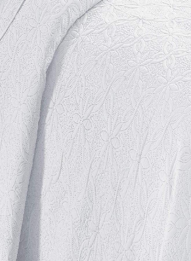Fancy Linen 3pc Embossed Coverlet Bedspread Set Oversized Bed Cover Solid Floral Daisy Pattern New # Allis (King/California King, White)