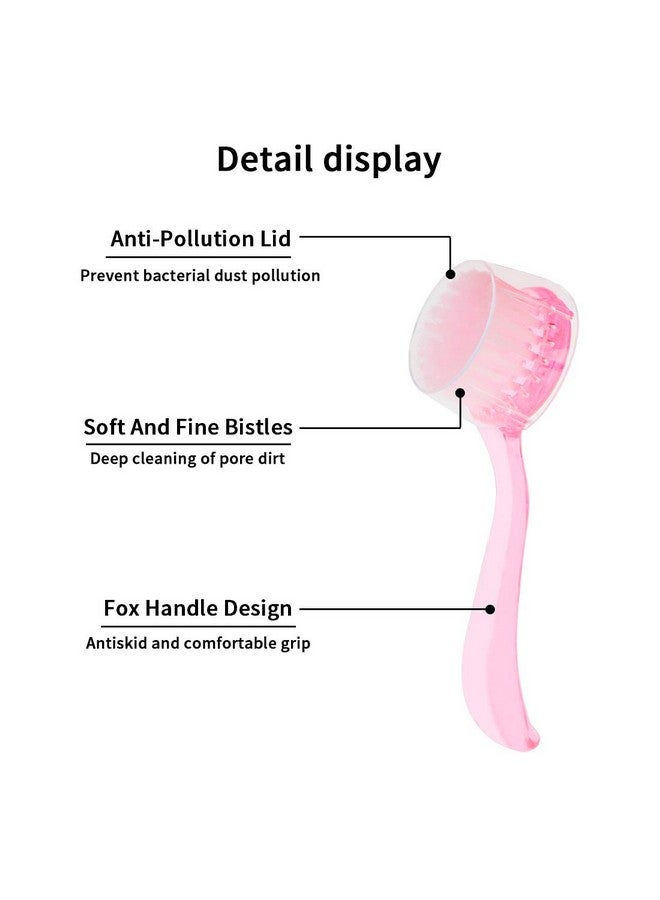 4 Colors Facial Cleansing Brush Beomeen Facial Exfoliating Brush Face Wash Scrub Exfoliator Brush For Makeup Skincare Removal (Blue Pink Purple Clear)