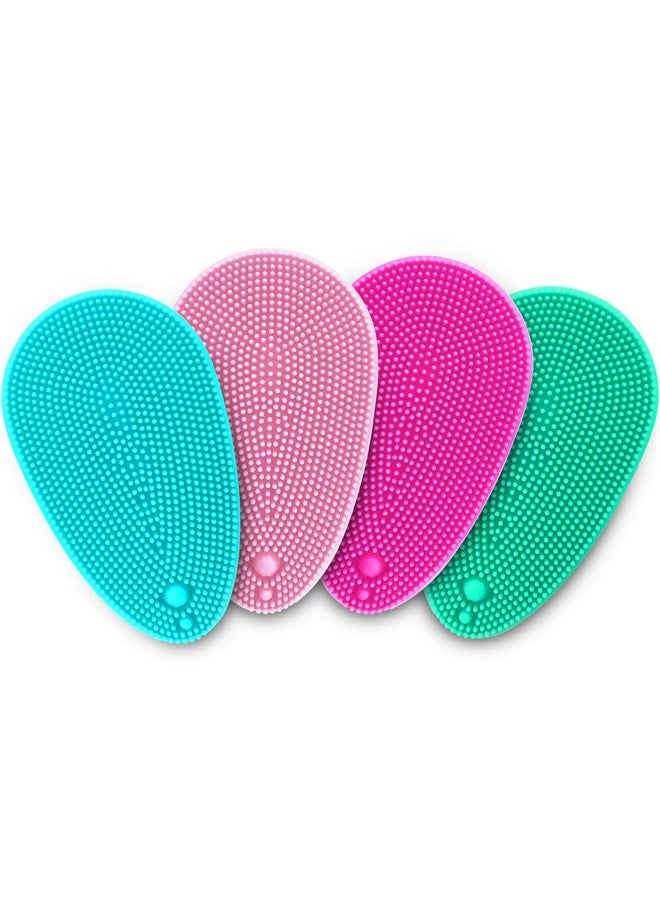 Silicone Face Scrubber Soft Facial Cleansing Brush Blackhead Srubber Cleanser Brush For Exfoliating Massage Face For All Skin Types(4 Pack)