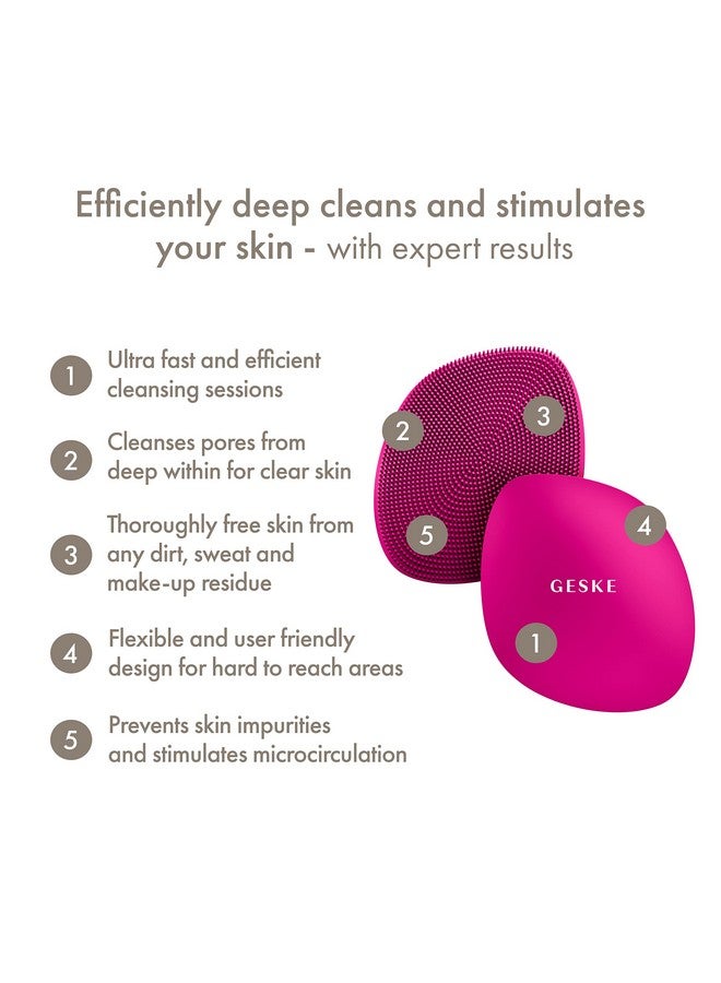 Smartappguided™ Facial Brush 4 In 1 Professional Facial Cleansing Brush Skin Cleansing Silicone Facial Brush Routine Skincare Gentle Cleansing Facial Cleanser