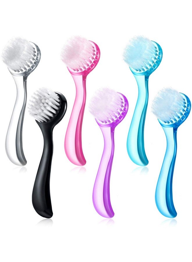 6 Pieces Facial Cleansing Brush Soft Bristle Facial Brush Scrub Exfoliating Facial Brush With Acrylic Handle Face Wash Scrub Exfoliator Brush For Face Care Makeup Skincare Removal