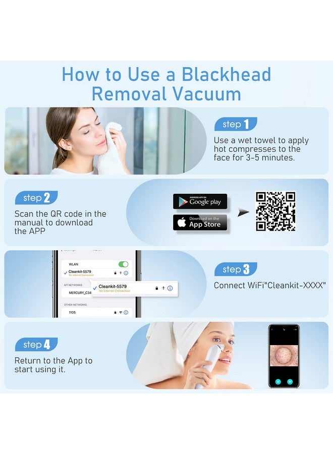 Blackhead Remover Vacuum Usb Interface Type Pore Vacuum Men And Women Pore Cleaner 6 Suction Heads & 3 Adjustment Modes