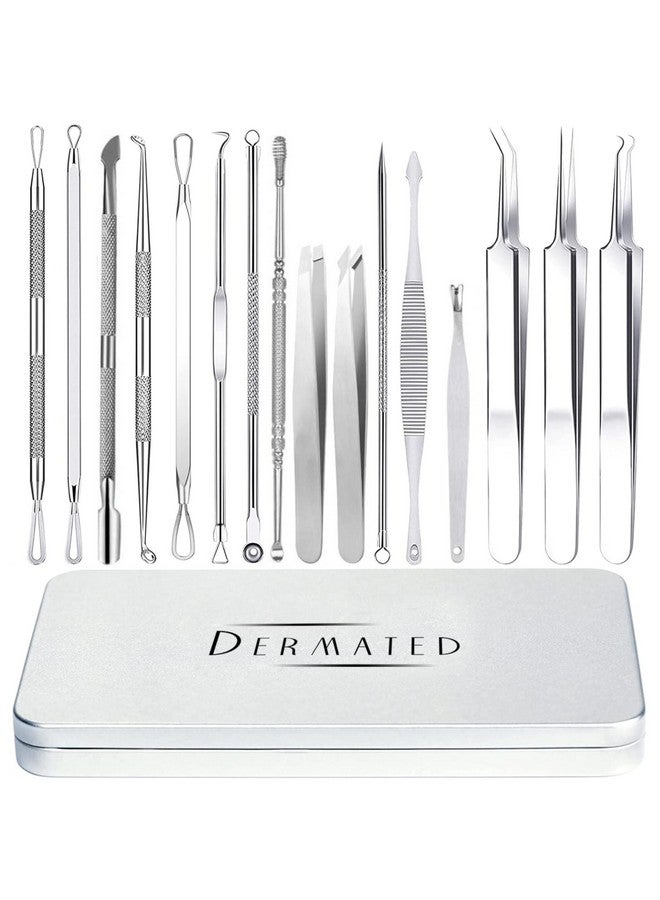 [16 Pack] Blackhead Remover Tools Pimple Popper Tool Kit Stainless Steel Professional Pimple Extractor Tool Kit For Blackheads Blemish Comdone Acne Zit And Whiteheads For Face & Nose