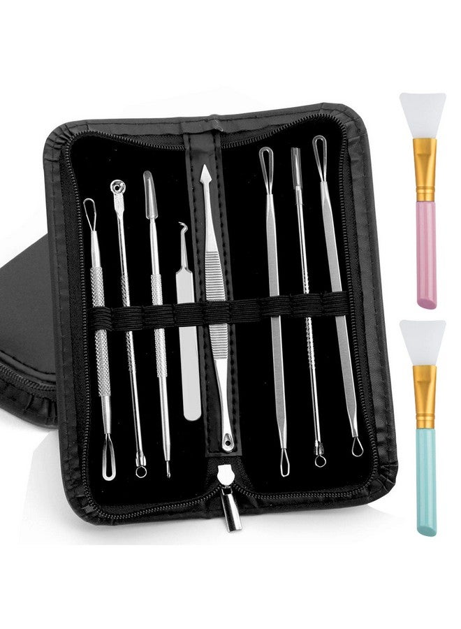 Set Of 10 Acne Removal Kit Findtop Blackhead Remover Comedone Extractor Stainless Pimple Acne Blemish Removal Tools And Silicone Brush