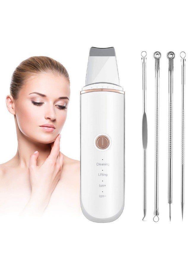 Skin Scrubber Skin Spatula Pores Cleanser Exfoliator Blackhead Remover Comedones Extractor For Facial Deep Cleansing With 4 Modes Include 4 Pcs Acne Reml Tool