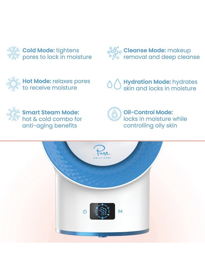 Nanosteamer Clinical 10In1 Smart Steam Dermatologist Grade Ionic Facial Steamer With 2 Multiposition Steam Nozzles Digital Lcd Screen Extraction Set 6 Preprogrammed Professional Modes