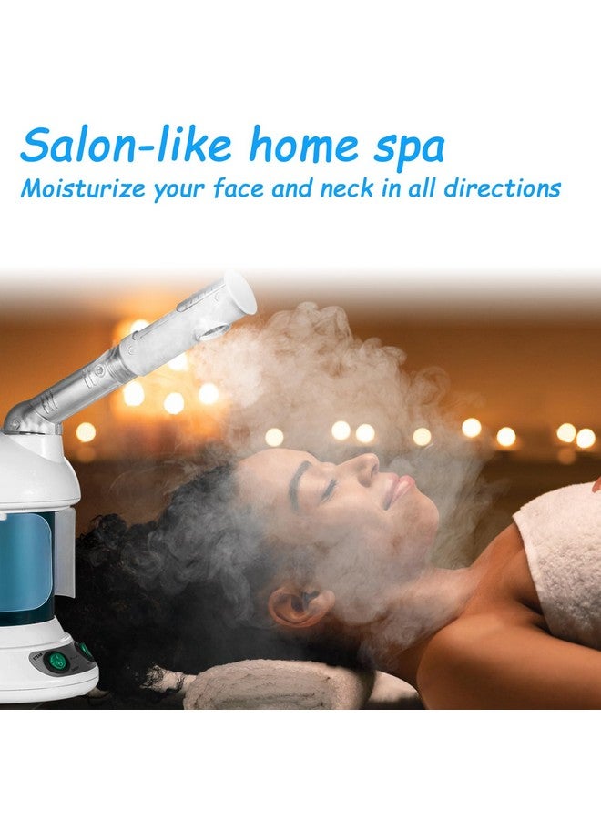 Facial Steamer Denniescare Hot Mist Face Steamer Nano Ionic Table Top Mini Steamer Spa 360° Rotatable Sprayer Personal Care Use At Home Or Salon Blue White