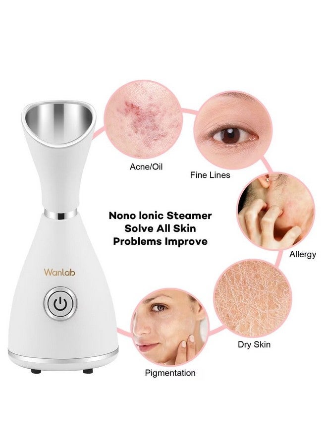 Portable Facial Steamer Nano Face Steamer Warm Mist Home Skin Spa Steamers For Sinuses Acne Pores Cleanse Blackhead Remover Kit Mask Brush