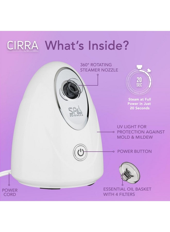 Cirra Nano Ionic Facial Steamer With Uvc Sanitizing Protection Aromatherapy Function Detox Pores And Boost Circulation Includes An Essential Oil Basket