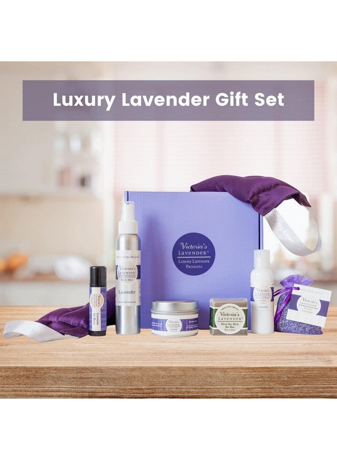 Luxury Gift Basket For Women Neck Wrap Body Mist Hand & Body Lotion Lip Balm Soy Candle Mud Spa Bar & Lavender Sachet Skin Care Sets & Kits Beauty Products For Women