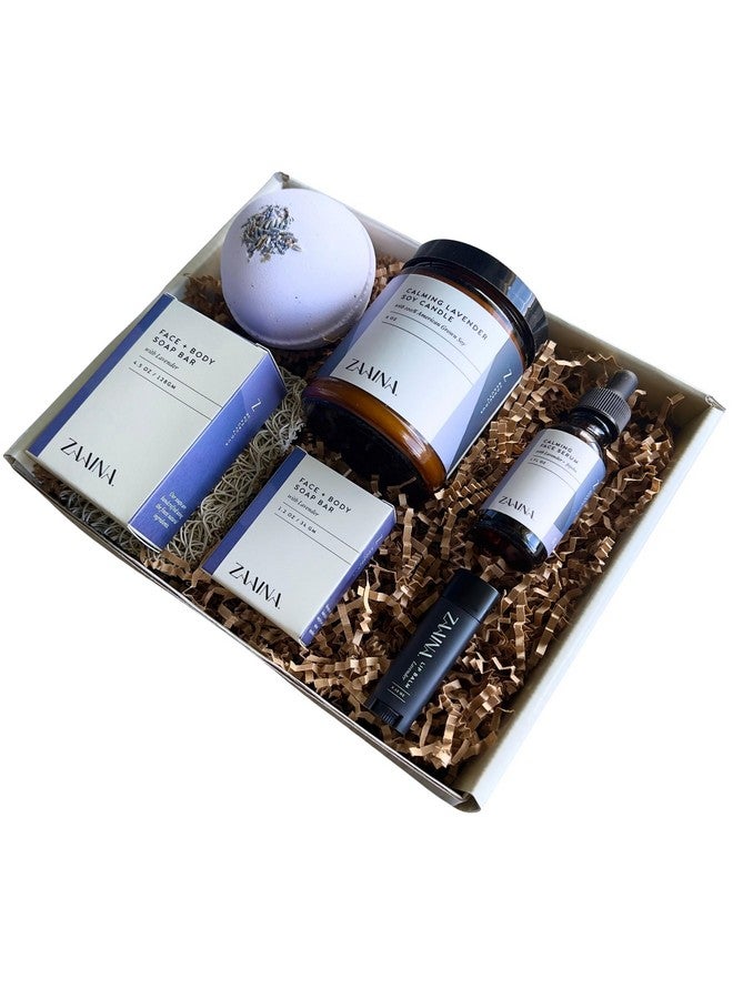 Lavender Spa Gift Set For Women Natural And Clean Luxury Care Package For Her Relaxing Calming Handmade Bath And Body Self Care Spa Gift Basket Birthday Gifts Ideas For Women By Zaaina