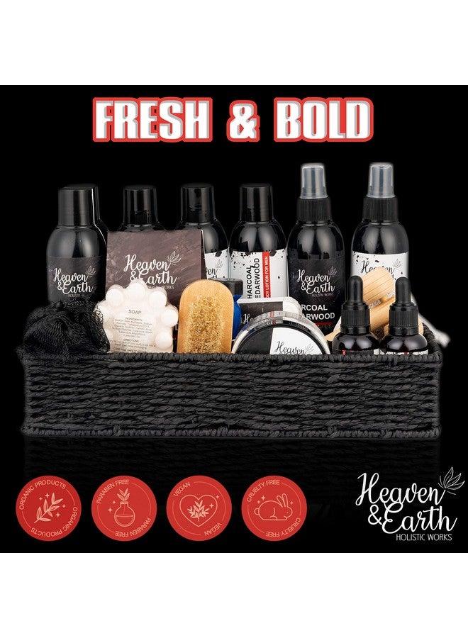 Grooming Kit For Men Gift Set. Charcoal Cedarwood Natural Bath & Body Spa Gift Set For Him. Beard Oil Beard Brush Men'S Perfume & Much More. Just For You Luxury Shaving Kit For Him Boyfriend Son