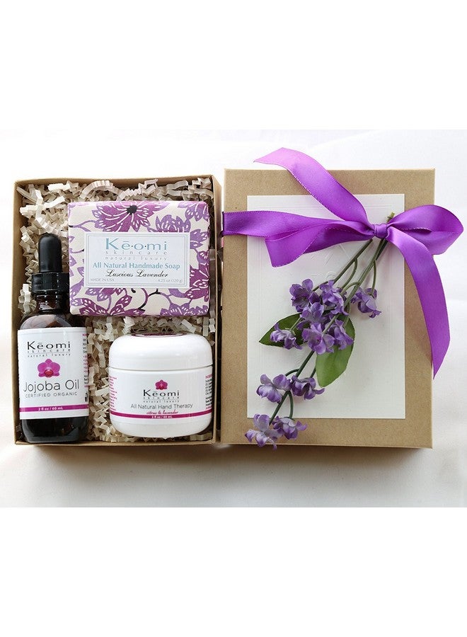 Lavender Organic Handmade Bath And Body Gift Set By Keomi Naturals Pamper Them With All Natural Luxury Scented With Essential Oils Beautifully Packaged Ready To Give