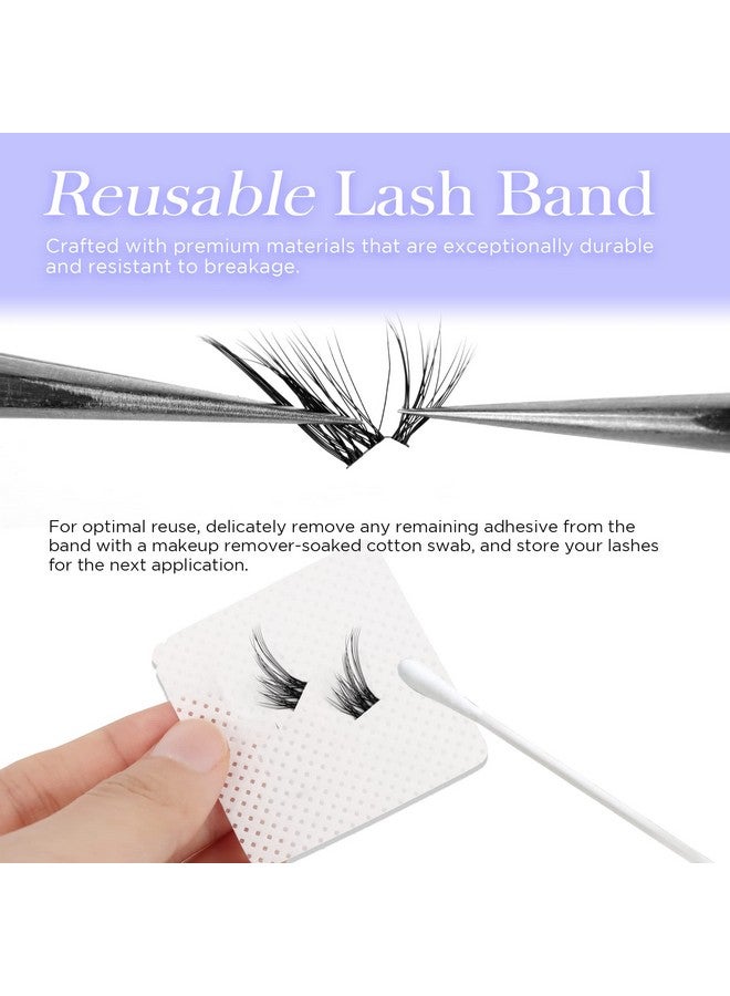 Lash Clusters 72 Pcs Individual Cluster Lashes 1016Mm Diy Eyelash Extension Super Thin Band Resuable Soft Glue Bonded Lash Extensions (504 And 505 Mix Black Band)