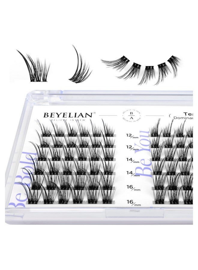 Lash Clusters 72 Pcs Individual Cluster Lashes 1016Mm Diy Eyelash Extension Super Thin Band Resuable Soft Glue Bonded Lash Extensions (504 And 505 Mix Black Band)