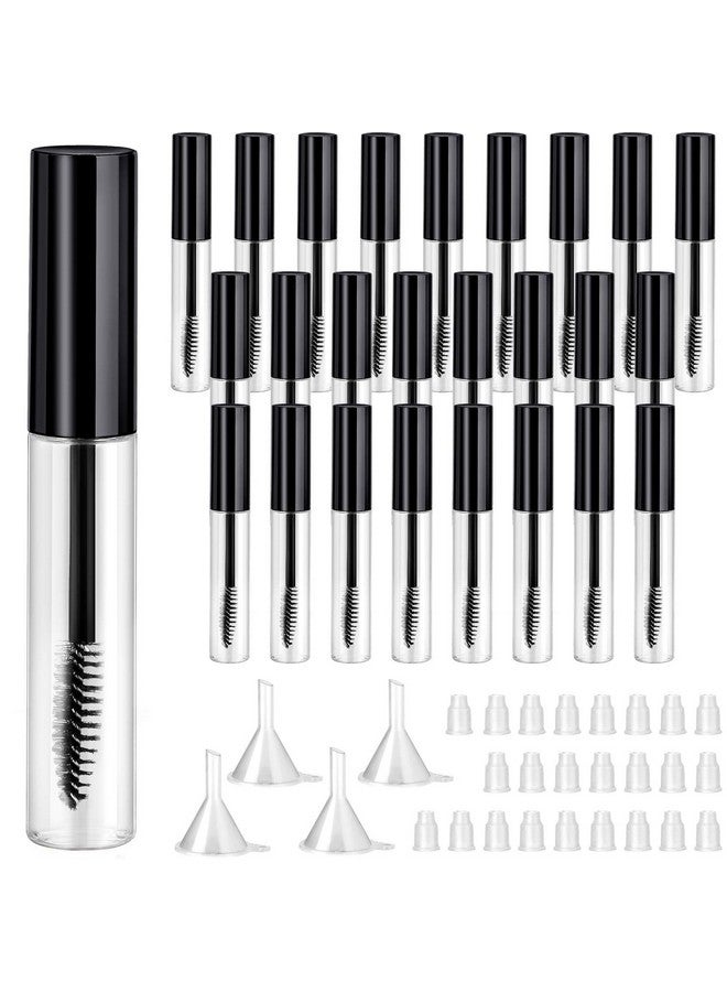 25 Pieces 10 Ml Empty Mascara Tubes Wand Empty Eyelash Bottle Clear Refillable Mascara Container With 4 Pieces Funnels Transfer Pipettes For Castor Oil And Diy Cosmetics()