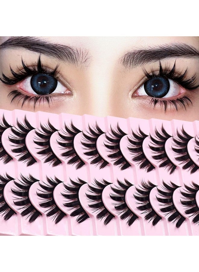 10 Pairs Anime Cosplay Lashes Spiky Manga Style Lashes Janpanese 16Mm Extension Natural Manhua Doll Eye Lashes Halloween Party Makeup Look By Augenli (A3)