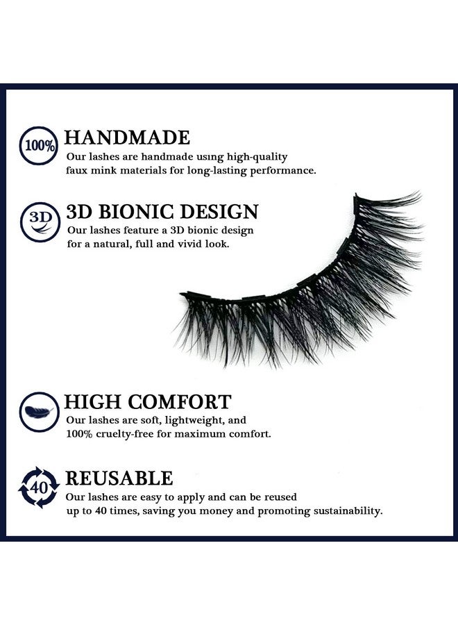 Magnetic Eyelashes Natural Look 10 Pairs 3D Fake Medium Magnetic Lashes 4 Tube Of Magnetic Eyeliner Upgradedlong Lastingreusablewith Applicator Easy To Apply