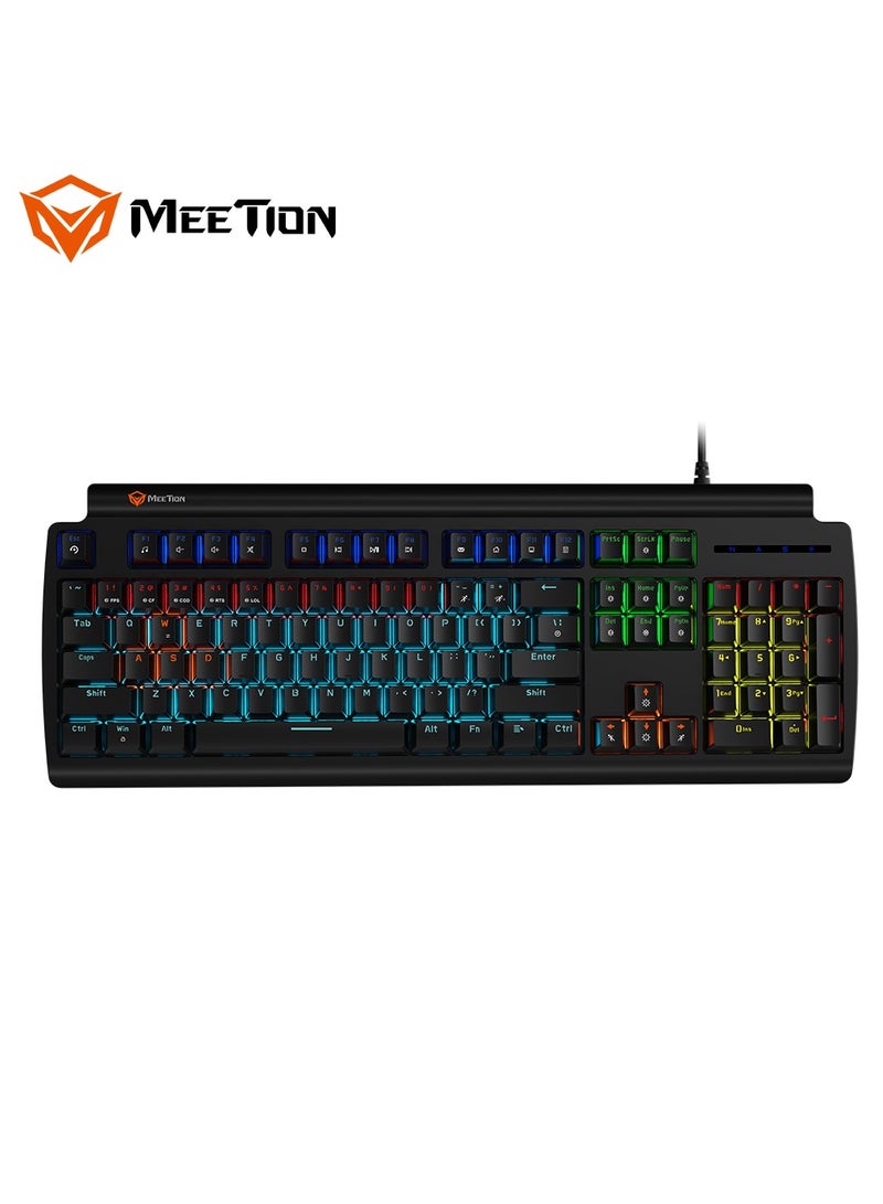 Meetion MK600 Mechanical Keyboard Anti-ghosting Full keys No. of keys 104/105 Keyboard Type Red switch OS Compatibility Windows XP/Vista/7/8/10  MAC OS X Interface USB