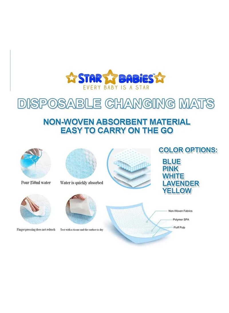 A to Z - Disposable Changing Mat size (45cm x 60cm) Large- Premium Quality for Baby Soft Ultra Absorbent Waterproof - Pack of 100 -Lavender