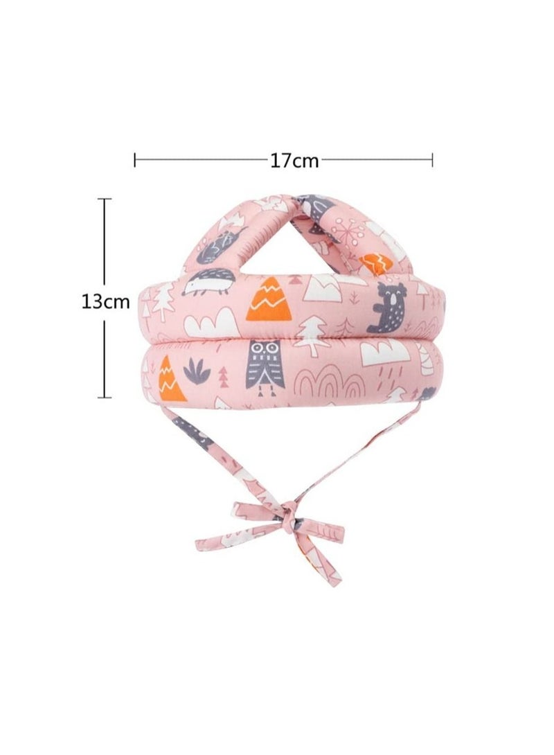 Baby Head Protector Safety Helmet Toddler Protective Cap Infant Protection Hats Adjustable Size for Children from 5 Months to 3 Years Old Pink