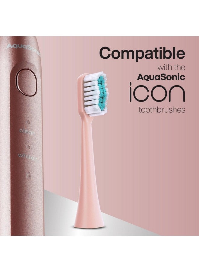 Aquasonic Icon Replacement Brush Heads Compatible With Aquasonic Icon Toothbrush 2 Brush Heads For Normal & Sensitive Teeth (Blush)