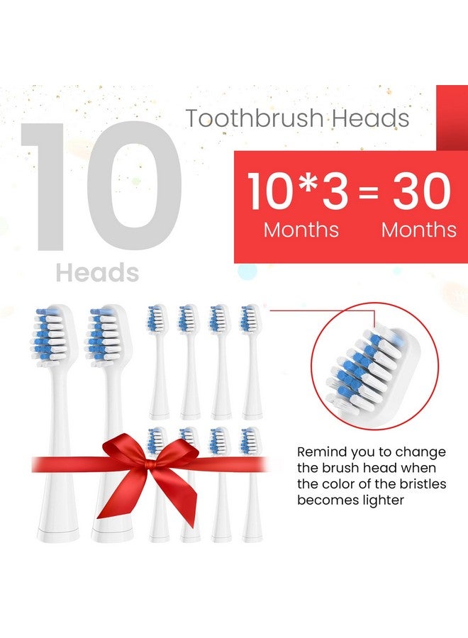 Replacements Toothbrush Heads For Waterpik Complete Care 5.0 9.0 (Wp861 Cc01) Strb10Ww Pack Of 10 White