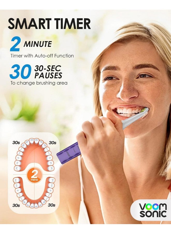 Pro 3 Rechargeable Electric Toothbrush With Soft Dupont Nylon Bristles Dentist Recommended Portable Oral Care 2Minute Timer 3 Adjustable Speeds Light Weight Design Purple