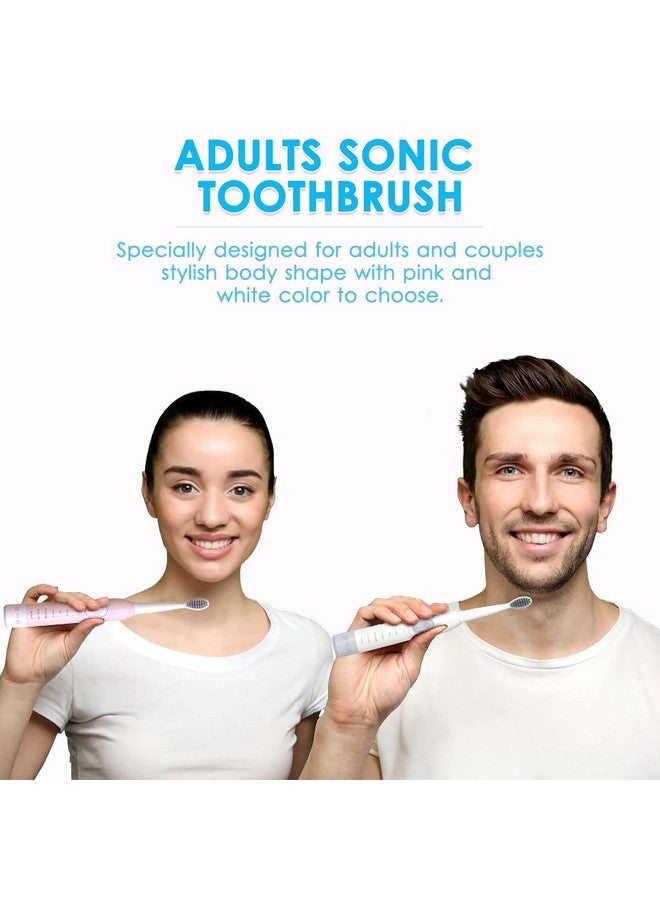 Sonic Electric Toothbrush For Man And Women Rechargeable Smart Toothbrush For Teenagers Couples And Lovers With 30S Reminder 2 Mins Timer 6 Modes 6 Brush Heads40000 Pulses With Holder