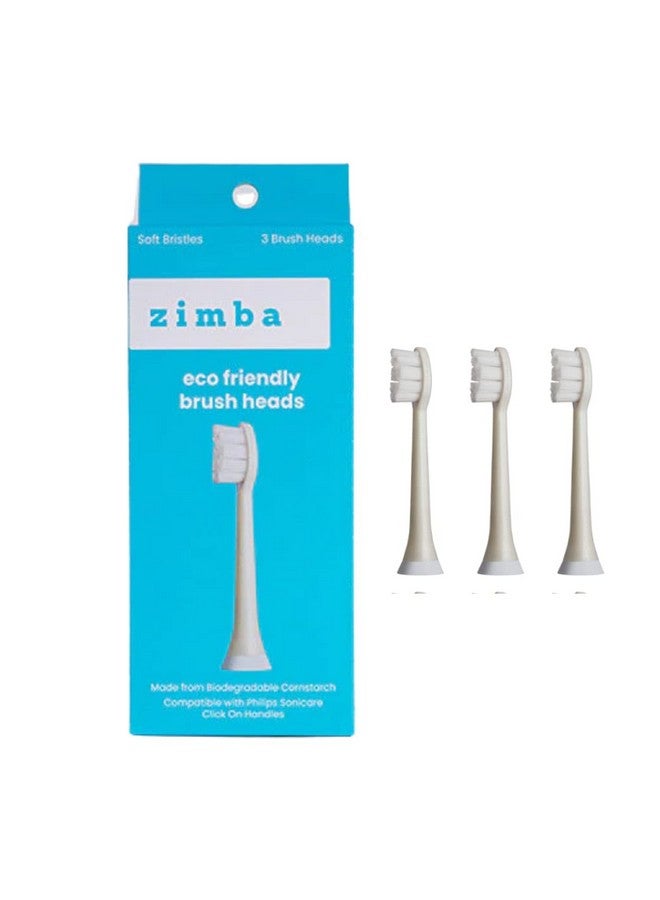 Whitening Replacement Brush Heads Compatible With Philips Sonicare Toothbrush With Clickon Handles 3 Pack Replacement Heads Eco Brush Heads Made From Plants
