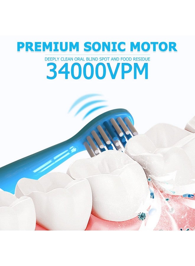Kids Sonic Electric Toothbrush Rechargeable Smart Toothbrush For Children Sonic Toothbrush For Boys Girls Age 312 With 30S Reminder 2 Mins Timer 6 Modes 4 Brush Heads Wallmounted Holder