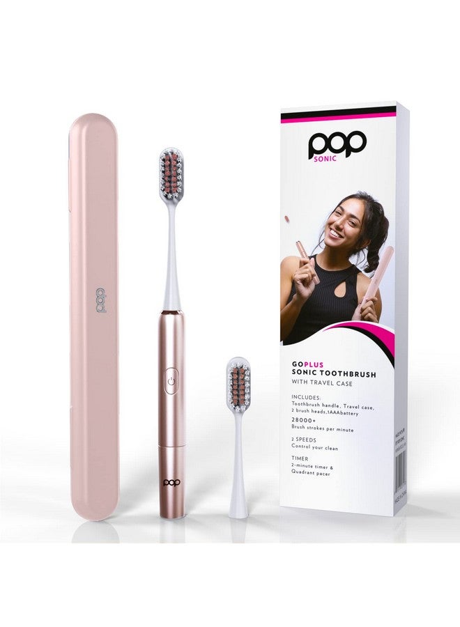 Go Plus Sonic Toothbrushes For Adults W Electric Toothbrush Case For Adults & Kids Sonic Toothbrush W 2 Speeds 1800024000 Vibrations Per Minute (Rose Gold)