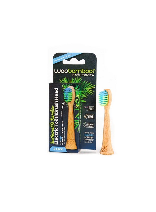 ! Electric Toothbrush Replacement Heads 2 Pack (Soft) Sustainable Bpafree Electric Toothbrush Heads Made From Bamboo Philips Sonicare Compatible