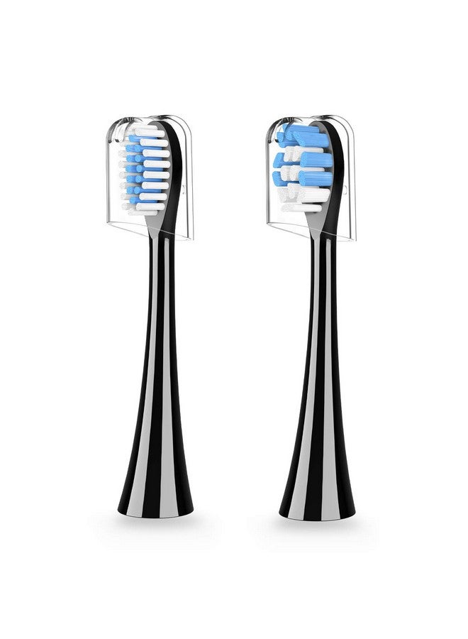 Persmax Replacement Tooth Brush Heads Refill Compatible With Persmax Electric Dental Calculus Remover 2 Brush Heads Black