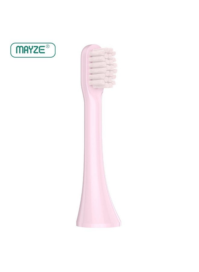 Mayze 017 Replacement Toothbrush Heads 3 Pack Wshaped Soft Electric Toothbrush Heads Brush Heads Refill For Mayze Sonic Toothbrush (017 Pink)
