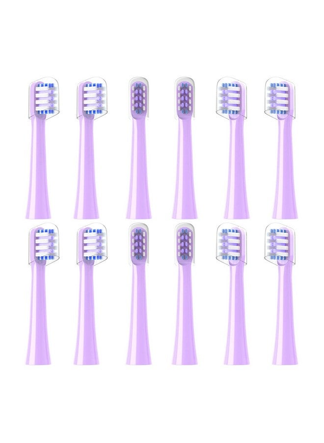 Replacement Toothbrush Heads Compatible With Colgate Hum Connected Smart Battery Toothbrush Refill Head Purple 12 Pack