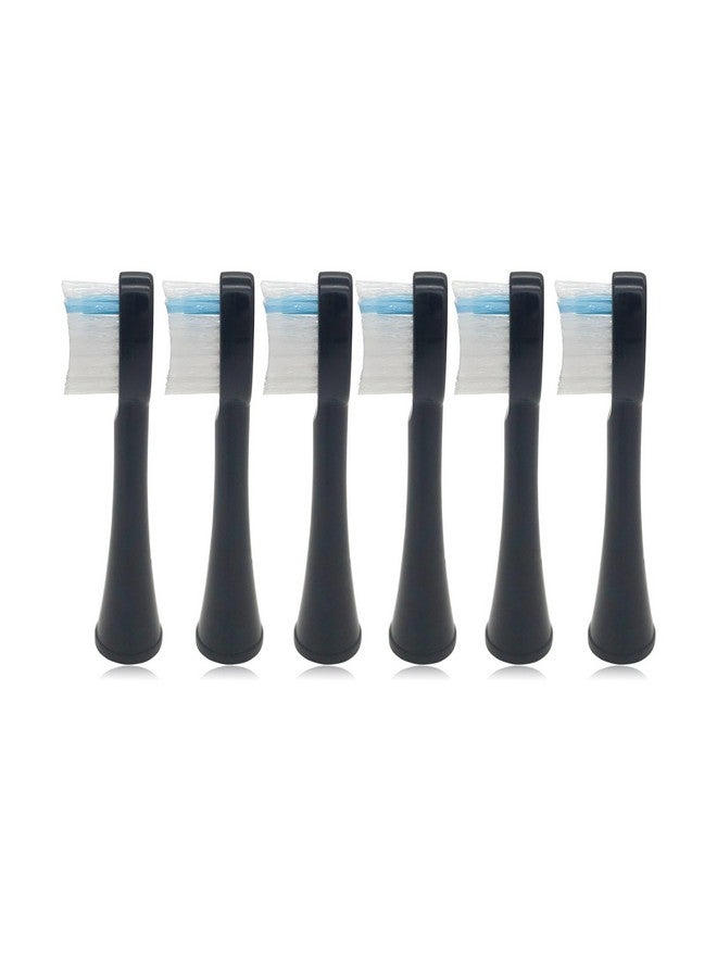 Toothrush Heads Replacement Compatible For Waterpik Sf02W Sf01W Sf03W Sf04 Sonic Funshion 2.0 Model Brush Head Cover 6 Pcs Black