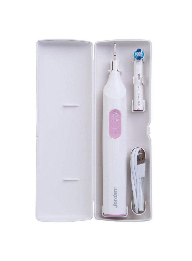 ® Clean Smile Electric Toothbrush For Adults Rechargeable Toothbrush Electric With Quick Charge Longlasting Battery Pressure Sensor 2 Speed Modes Includes Travel Case Pink Color