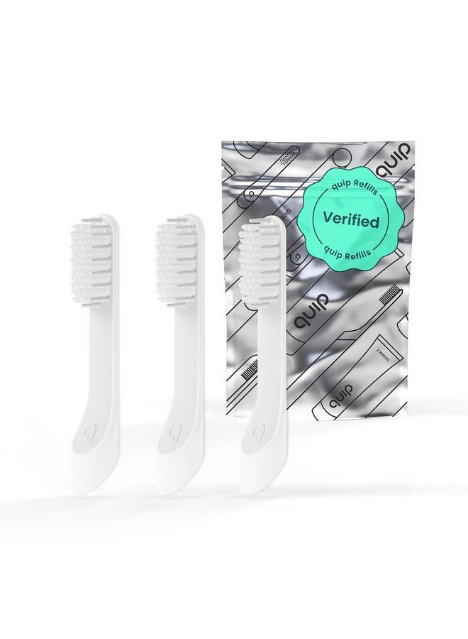 Quip Verified Toothbrush Replacement Heads 3 Pack Brush Head Refills For Quip Electric Toothbrushes Soft Bristles Compact & Flexible Last 3 Months Each