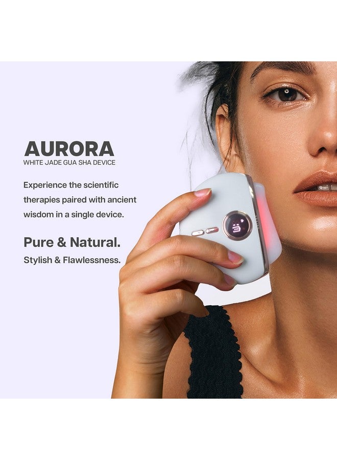 Aurora Led Gua Sha Device Jade Stone Gua Sha Facial Tool With Heat And Vibration Face Massager For Antiaging Wrinkles Puffiness Skin Rejuvenation And Toning (Aurora)