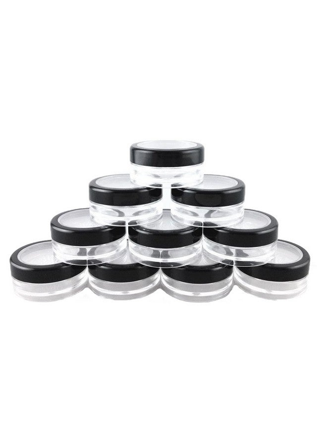 10Pcs Black Edge Open Window 10 Gram Empty Clear Plastic Powder Compact Cosmetic Containers