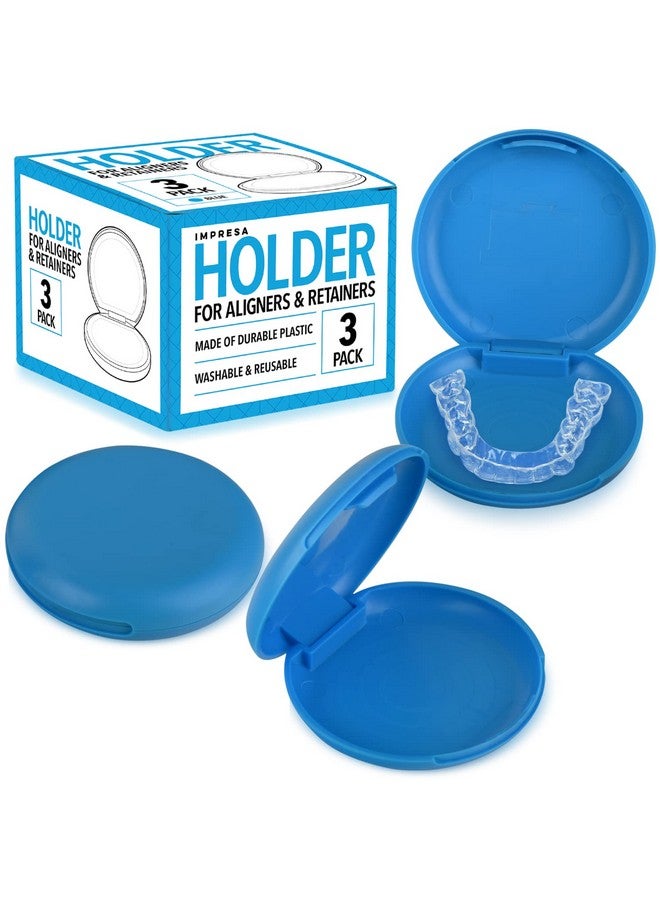 [3 Pack] Impresa Retainer Case Set Intended For Invisalign Teeth Aligner Slim Pocketsized Aligner Case To Take Anywhere Retainer Cases For Secure Close & Easy Open Retainer Holder