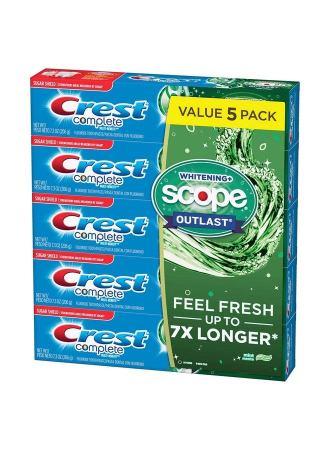 Complete Whitening + Scope Mint Outlast Toothpaste (7.3 Ounce Pack Of 5)