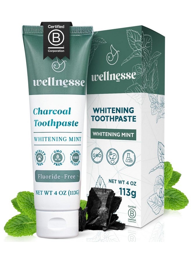 Activated Charcoal Whitening Toothpaste Natural Teeth Whitening & Breath Freshness + Fluoridefree Vegan No Glycerin Whitens Strengthens & Purifies